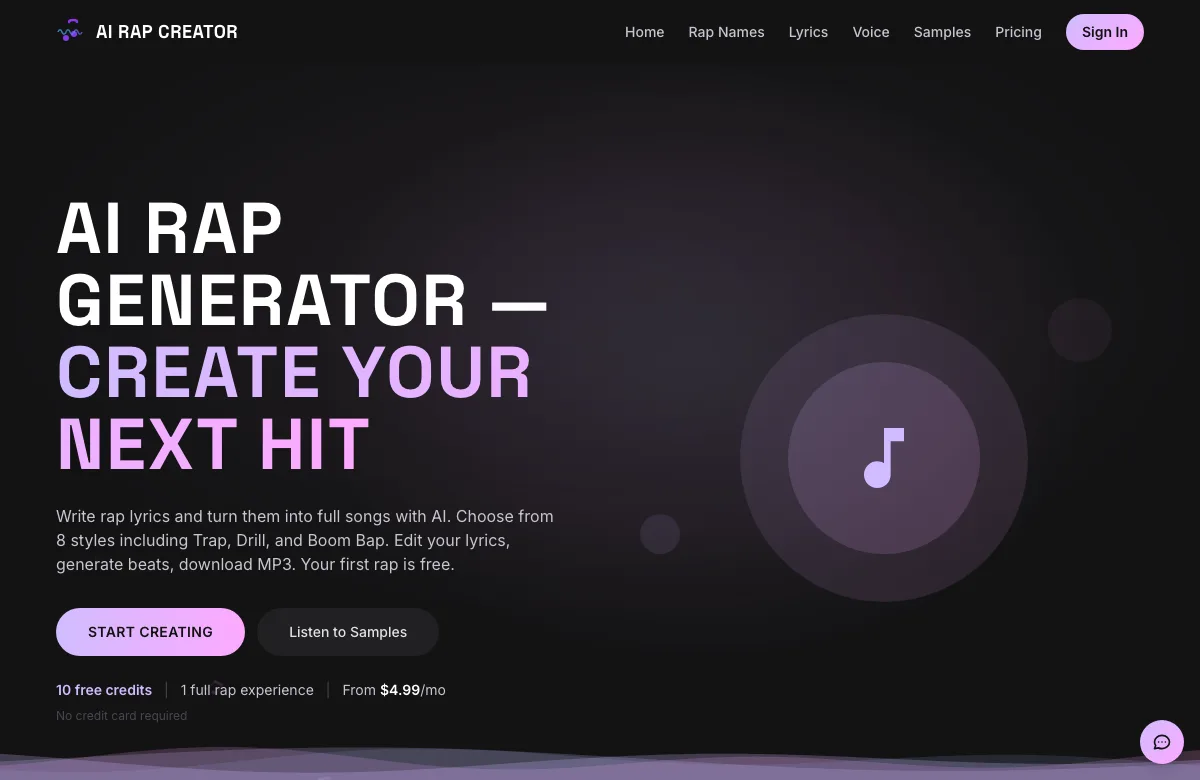AI Rap Creator preview